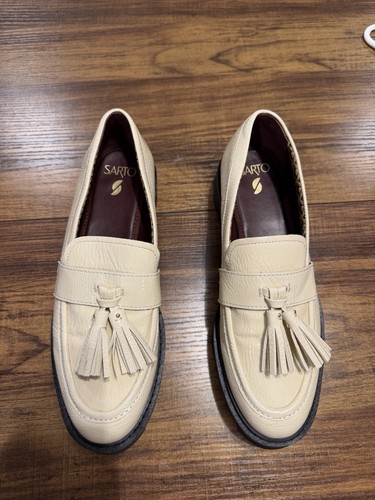 Leather loafers, SARTO Tassel Loafers - White - Women’s 8.5 - photo 2