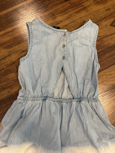 Girls Gap Kids Sleeveless Tank Dress Ombré Denim Dress Size Smal - photo 5