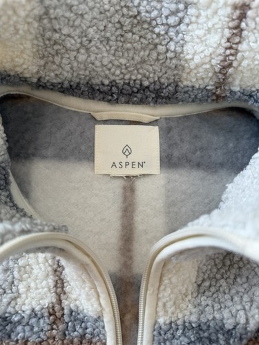 Women’s XL Blue Plaid Fleece pullover, Aspen brand quarter-zip s - photo 2
