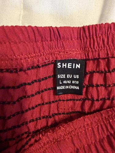 NEW SHEIN Women’s Red Harem Pants Size L (Fits US 12) - photo 4
