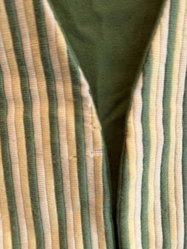 Handmade Vintage Green & Gold Striped Vest One Size - photo 2