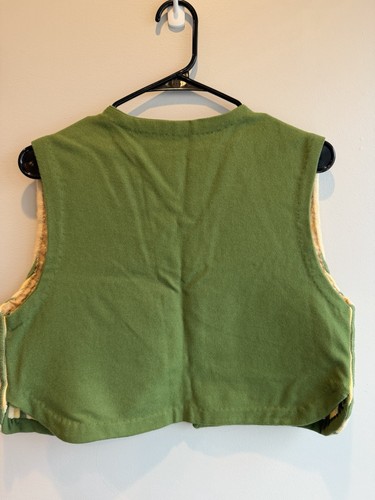 Handmade Vintage Green & Gold Striped Vest One Size - photo 5