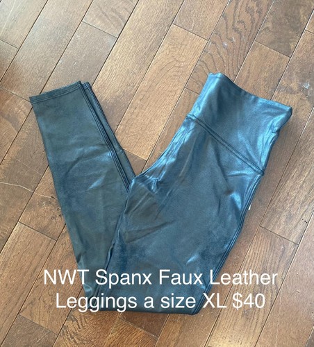 Women’s SPANX BY SARA BLAKELY-Black Faux Leather Legging size XL