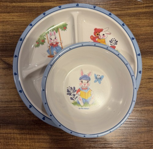 Vintage Lot of 8 Children's Plates & Bowl Sets Nursery Rhyme - photo 3
