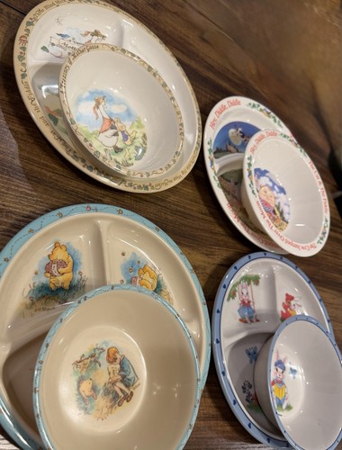 Vintage Lot of 8 Children's Plates & Bowl Sets Nursery Rhyme - photo 5