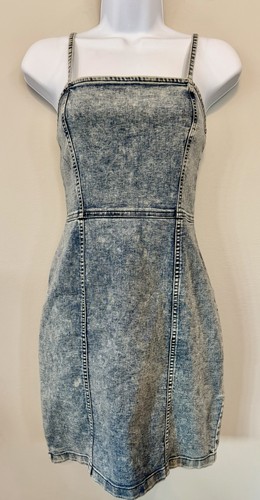 Acid Wash Blue Denim Jean Mini Dress H&M Divided Size 4