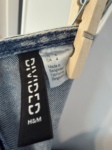 Acid Wash Blue Denim Jean Mini Dress H&M Divided Size 4 - photo 2