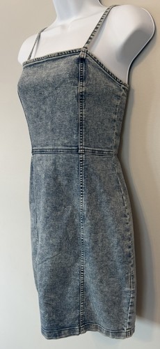 Acid Wash Blue Denim Jean Mini Dress H&M Divided Size 4 - photo 3