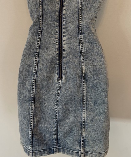 Acid Wash Blue Denim Jean Mini Dress H&M Divided Size 4 - photo 4