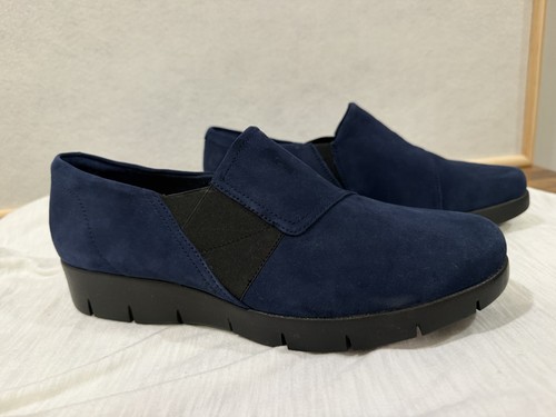 NEW Clarks Daelyn Monarch Womens Comfort Shoes Blue Suede Wedge - photo 4