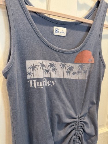 Juniors HURLEY Size L Sleeveless TANK Ruched Side Beach Dress - photo 3
