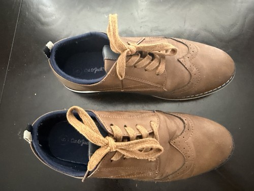 Boys Size 5 Kids Youth Oxford Shoes Classic Wingtip Dress Shoes - photo 4