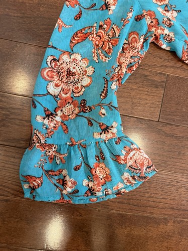 Xhilaration Blue Dusty Rose Floral Lightweight Cardigan - photo 3