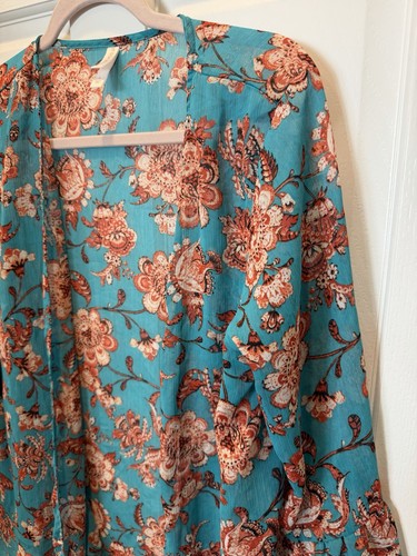 Xhilaration Blue Dusty Rose Floral Lightweight Cardigan - photo 4