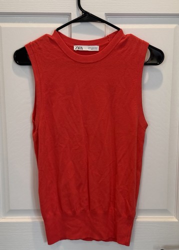 Zara Women’s Red Sleeveless Sweater Tank Size Medium