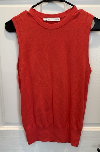 Zara Women’s Red Sleeveless Sweater Tank Size Medium - photo 4