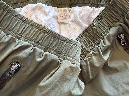 Women Smocked Performance Shorts With Zipper Pockets Olive Green - photo 2
