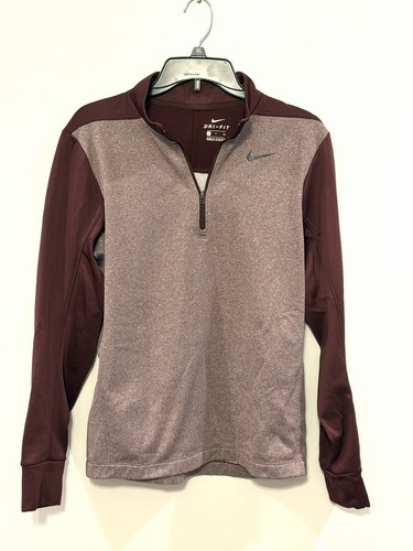Nike Men's Dri-Fit Therma 1/4-zip Golf Pullover Maroon/Grey S