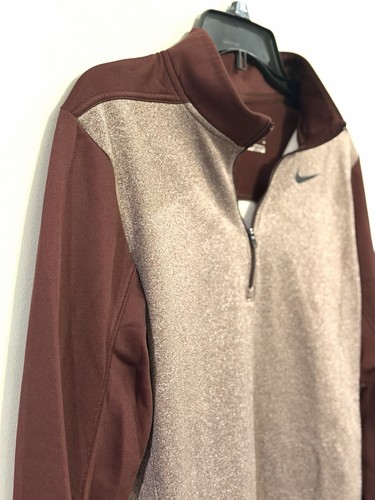 Nike Men's Dri-Fit Therma 1/4-zip Golf Pullover Maroon/Grey S - photo 2