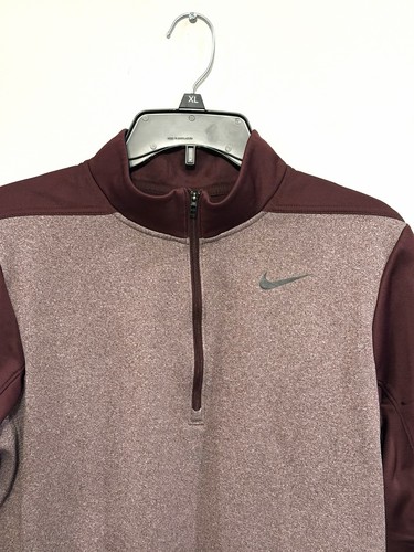 Nike Men's Dri-Fit Therma 1/4-zip Golf Pullover Maroon/Grey S - photo 5