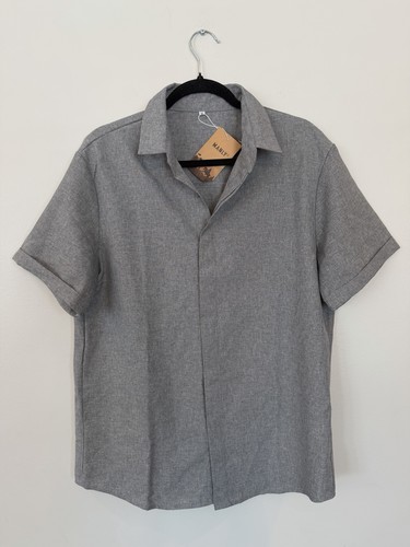 Men’s Linen blend short sleeve button-up shirt, MANLY brand, siz
