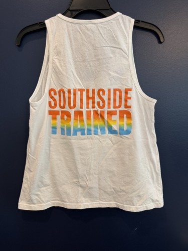 Next Level Apparel White Graphic Tank Top Sz L Chaos Class South