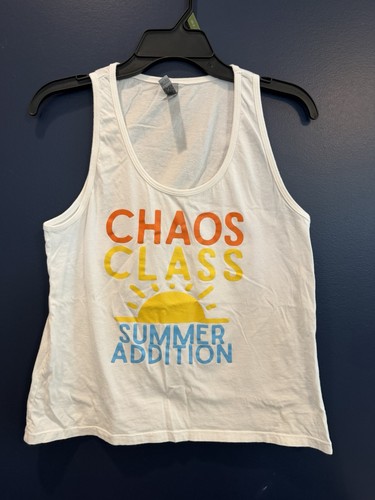 Next Level Apparel White Graphic Tank Top Sz L Chaos Class South - photo 2