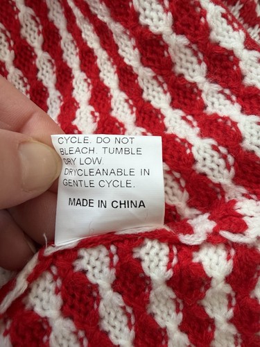 Women’s Size Medium, Red and White Checkered Mock Neck Sweater - photo 5