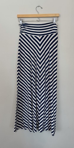 MERONA Navy & White Stripe Maxi Skirt Size Medium