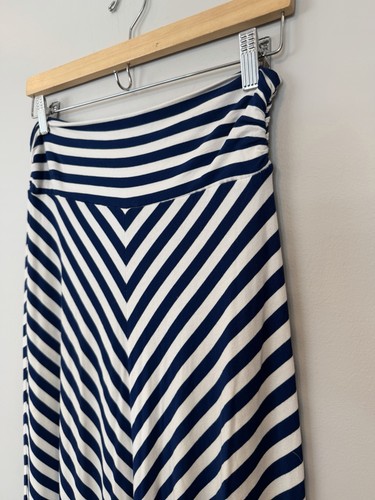 MERONA Navy & White Stripe Maxi Skirt Size Medium - photo 3
