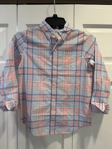 Janie & Jack Boys Size 10 NEW Pastel Multicolor Plaid Shirt