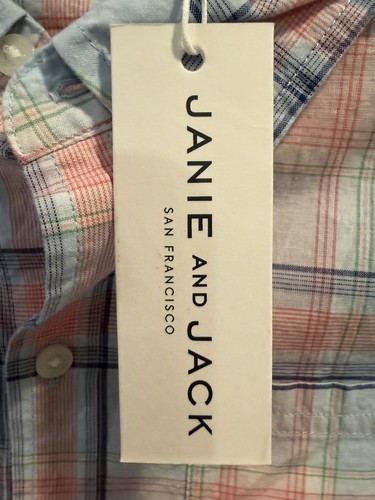 Janie & Jack Boys Size 10 NEW Pastel Multicolor Plaid Shirt - photo 3