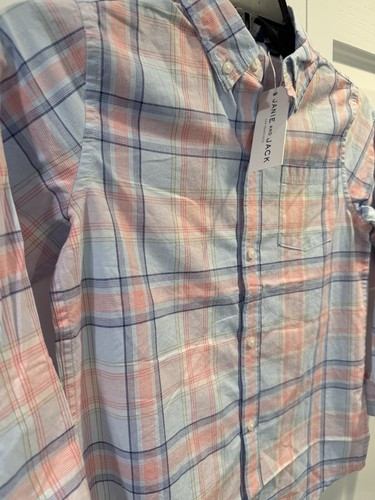 Janie & Jack Boys Size 10 NEW Pastel Multicolor Plaid Shirt - photo 5