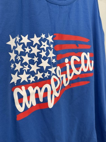 America Tank Top L Women 4th of July American Flag Stars - photo 4