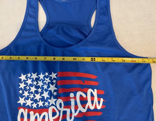 America Tank Top L Women 4th of July American Flag Stars - photo 5