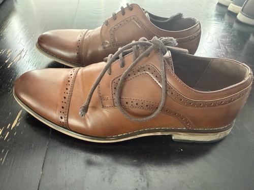 Stacy Adams Dickinson Kids Boys Size 5 M Oxford Cap Toe Cognac D