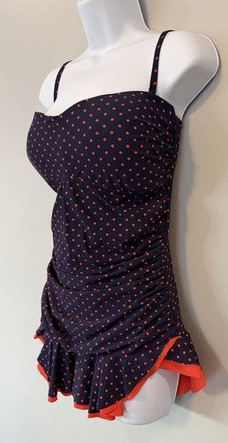 Navy blue polka dot one-piece Size 14 swimsuit, Mazu Swim - photo 3