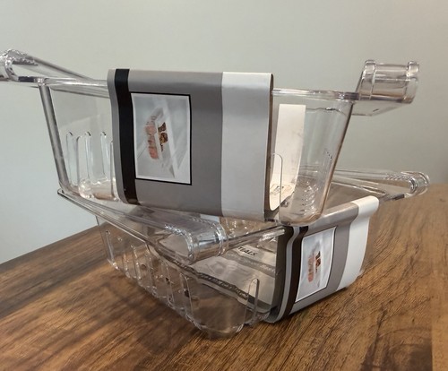 Set Of 2 Storage Essentials Clear Clip On Baskets 8x7x3