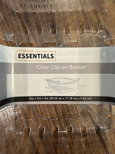 Set Of 2 Storage Essentials Clear Clip On Baskets 8x7x3 - photo 2