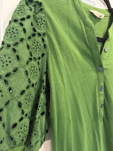 Boden Eden Henley Blouse Puff Sleeves Top Size 8 Womens - photo 3