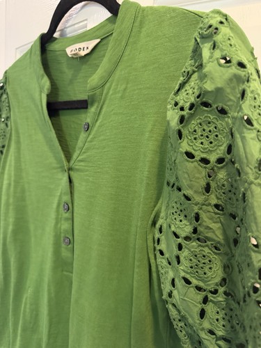 Boden Eden Henley Blouse Puff Sleeves Top Size 8 Womens - photo 5