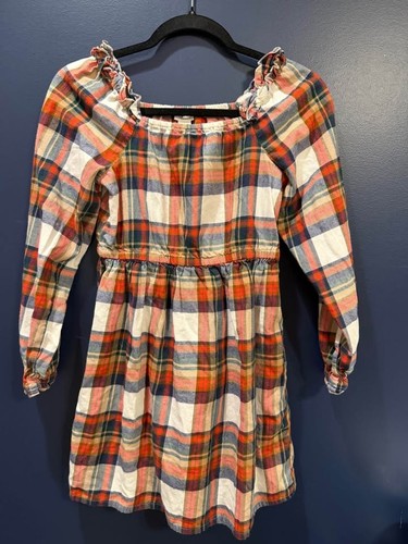 Girls Cotton plaid off-shoulder dress, J.Crew Crewcuts - Size 12 - photo 2