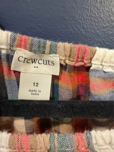 Girls Cotton plaid off-shoulder dress, J.Crew Crewcuts - Size 12 - photo 4