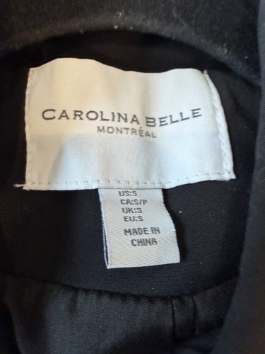 Carolina Belle Trench Coat Womens Small Black Belted - photo 2