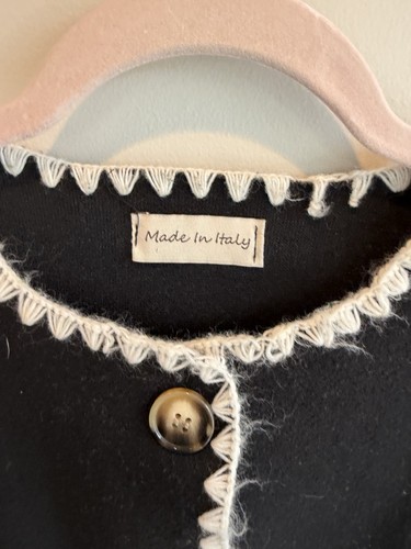 RARE Italian Boutique Women's Black & White Pocket Sweater XL - photo 2