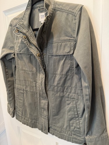 GAP 100% Cotton Utility Jacket XS Womens Military Green - photo 3