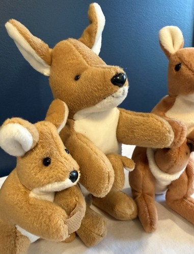 Realistic Kangaroo Family 5 Piece Plush Dolls