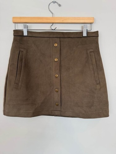 Juniors Faux suede button-front mini skirt, HYFVE, size Medium - photo 5