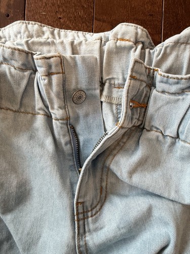 Juniors Medium High-Rise Paperbag Waist Shorts Light Blue Denim - photo 5