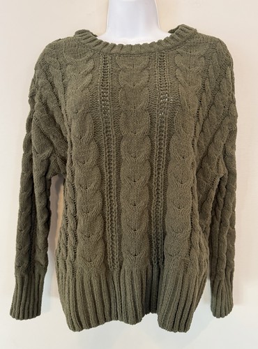 Junior’s XS Olive Green Cable Knit Sweater SO Brand - photo 3